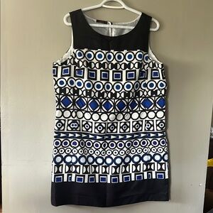 mark. Black and White Sleeveless Sheath Dress